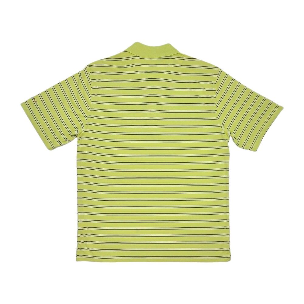 Greg Norman Polo Shirt Golf Play Dry Yellow Black Stripe Men Sz Medium NEW - Picture 3 of 13